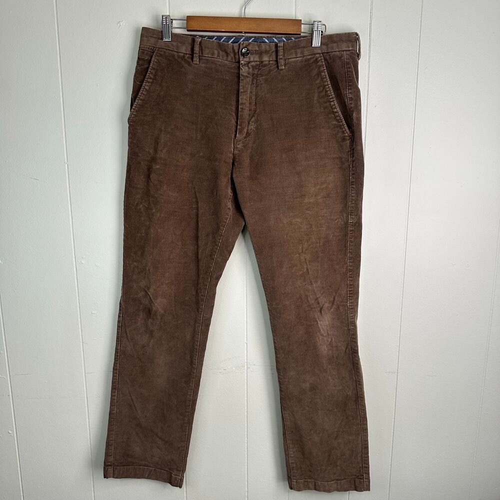 Banana Republic Mens 33x32 Brown Vintage Straight Fit Corduroy Pants Preppy